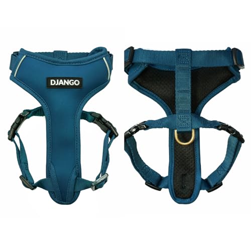 DJANGO Adventure Hundegeschirr - Bequemes, strapazierfähiges und reflektierendes Neopren Hundegeschirr für Outdoor-Abenteuer und Alltag - Verstellbares Design mit massiven Messingbeschlägen (Medium DJANGO Adventure Hundegeschirr - Bequemes, strapazierfähiges und reflektierendes Neopren Hundegeschirr für Outdoor-Abenteuer und Alltag - Verstellbares Design mit massiven Messingbeschlägen (Medium von DJANGO