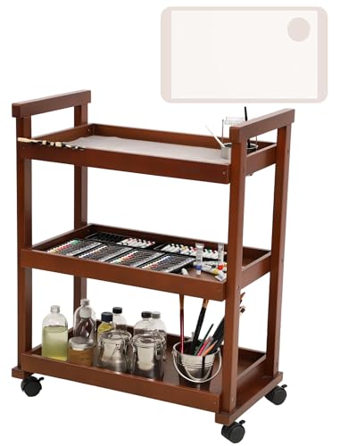 DJAR Rollwagen mit Silikon-Pad, massives Buchenholz, Allzweckwagen mit Lenkrollen, für Erwachsene, Künstler, Walnuss DJAR Rollwagen mit Silikon-Pad, massives Buchenholz, Allzweckwagen mit Lenkrollen, für Erwachsene, Künstler, Walnuss von DJAR