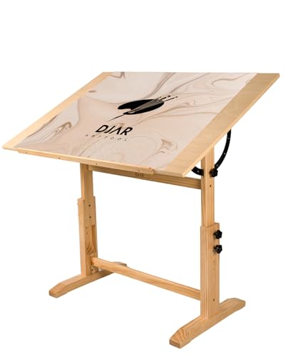 DJAR Verstellbarer Zeichentisch aus Holz, 106,7 x 76,2 cm, Künstler-Zeichentisch zum Malen, Skizzieren, Schreiben von DJAR
