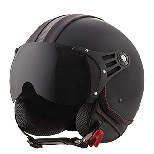 DJCALA Vintage Deluxe“ · Jet-Helm · Motorrad-Helm Roller-Helm Scooter-Helm Moped Mofa-Helm Halbhelme Chopper Retro Vespa Pilot Biker Mit Visier ECE Genehmigt Für Erwachsene Männer Frauen DJCALA Vintage Deluxe“ · Jet-Helm · Motorrad-Helm Roller-Helm Scooter-Helm Moped Mofa-Helm Halbhelme Chopper Retro Vespa Pilot Biker Mit Visier ECE Genehmigt Für Erwachsene Männer Frauen von DJCALA