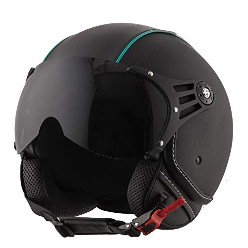 DJCALA Vintage Deluxe“ · Jet-Helm · Motorrad-Helm Roller-Helm Scooter-Helm Moped Mofa-Helm Halbhelme Chopper Retro Vespa Pilot Biker Mit Visier ECE Genehmigt Für Erwachsene Männer Frauen DJCALA Vintage Deluxe“ · Jet-Helm · Motorrad-Helm Roller-Helm Scooter-Helm Moped Mofa-Helm Halbhelme Chopper Retro Vespa Pilot Biker Mit Visier ECE Genehmigt Für Erwachsene Männer Frauen von DJCALA