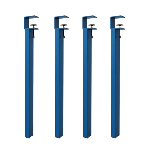 DJCYGG 4 Stück Metall Tischbeine ischkufen Tischuntergestell Tischgestell Möbelfüße mit Lenkrollen,für Frühstückstisch Schreibtisch Arbeitsplatten,Kein Lochen erforderlich (Blue,45cm) von DJCYGG