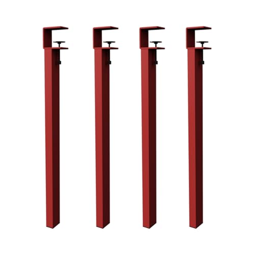 DJCYGG 4 Stück Metall Tischbeine ischkufen Tischuntergestell Tischgestell Möbelfüße mit Lenkrollen,für Frühstückstisch Schreibtisch Arbeitsplatten,Kein Lochen erforderlich (Red,71cm) von DJCYGG