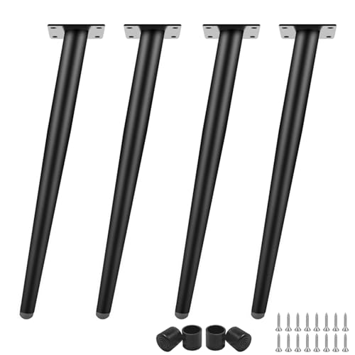 DJCYGG 4 Stück Möbelfüße Verstellbar Tischbeine Schrankfüsse Sofafüß Metall Ersatz Stützfüße für Sideboard Kommode Sockelfuß Fernsehschrank Couchtisch Lowboard mit Schrauben (Weiß,20cm) von DJCYGG