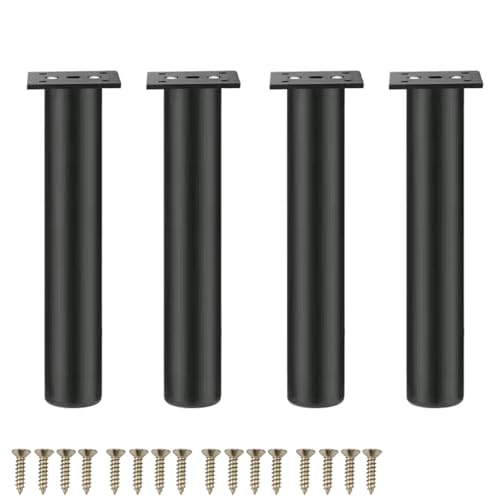 DJCYGG 4 Stück Möbelfüße Verstellbare Tischbeine Sofa Füße Metall Schrankfüsse Sockelfuß für Möbel,Küche,Schreibtisch,Fernsehschrank,Bett,Nachttisch,Lehrstuhl,mit Schrauben (Schwarz,15cm) von DJCYGG