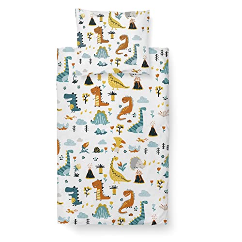 DJDEA Bettwäsche Decke 140 x 200 cm + 1 Kissenbezug 65 x 65 cm Polyester – Bettbezug für Einzelbett, Jungen, Dinosaurier – Bettbezug für Kinder mit Reißverschluss DJDEA Bettwäsche Decke 140 x 200 cm + 1 Kissenbezug 65 x 65 cm Polyester – Bettbezug für Einzelbett, Jungen, Dinosaurier – Bettbezug für Kinder mit Reißverschluss von DJDEA