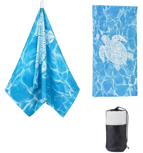 DJDEA Mikrofaser Strandtuch - 180 x 90cm Groß Schnelltrocknend, Ideal für Frauen und Männer am Strand, Schwimmbad oder im Urlaub von DJDEA