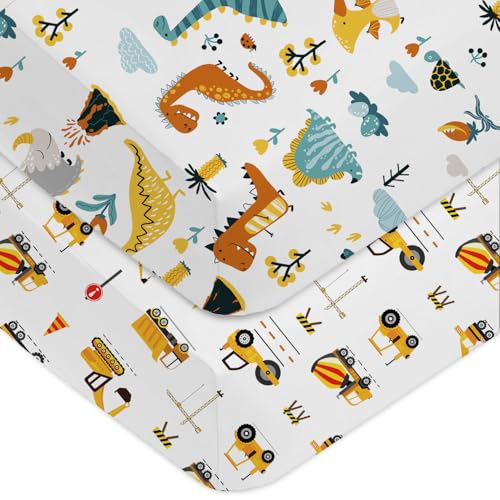 DJDEA Spannbettlaken 70x140cm, 2er Set für Babybett & Kinderbett, Weiche Mikrofaser, Waschbar, 100% Mikrofaser- Atmungsaktiv, Voll Elastischer Rock, Atmungsaktiv, Pflegeleicht von DJDEA