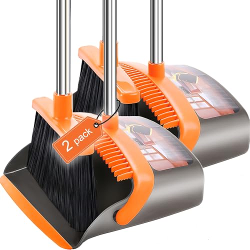 2er-Pack ist wirtschaftlicher, verbesserter aufrechter Besen und Kehrschaufel mit 132,1 cm langem Griff, Kehrschaufelzähne mit Selbstreinigungsfunktion, Kehren für drinnen und draußen, perfekt für 2er-Pack ist wirtschaftlicher, verbesserter aufrechter Besen und Kehrschaufel mit 132,1 cm langem Griff, Kehrschaufelzähne mit Selbstreinigungsfunktion, Kehren für drinnen und draußen, perfekt für von DJDTDTY