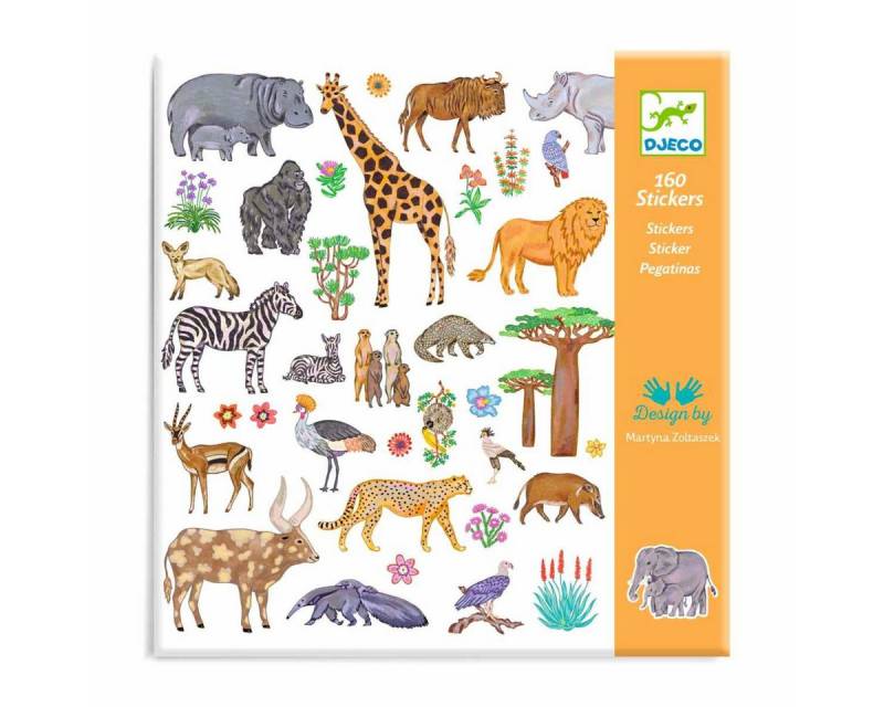 DJECO Sticker Djeco Aufkleber Sticker Kenia Safaritiere 160 Stück DJECO Sticker Djeco Aufkleber Sticker Kenia Safaritiere 160 Stück von DJECO