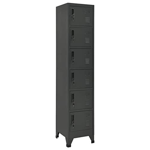 DJEKA Schließfachschrank mit 6 Schließfächern Lagerschrank Spind Metallschrank Stahlschrank Anthrazit Aufbewahrungsschrank Stahl Mehrzweckschrank Umkleideschrank Fächerschrank DJEKA Schließfachschrank mit 6 Schließfächern Lagerschrank Spind Metallschrank Stahlschrank Anthrazit Aufbewahrungsschrank Stahl Mehrzweckschrank Umkleideschrank Fächerschrank von DJEKA