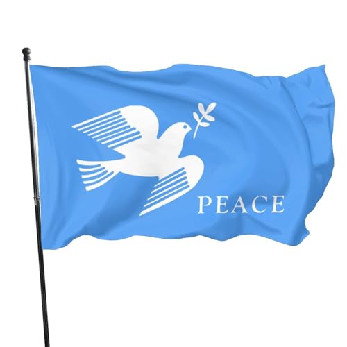 DJFOG Friedenstaube Flagge – 90x150 cm, Robustes Polyester, Wetterfest und Farbecht, Ideal für Innen- und Außenbereich, Dekoratives Banner mit Friedenssymbol von DJFOG