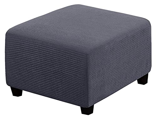 DJGDHVC Quadratisch for Fußhocker，Elastisch Husse for Sofa，Quadratisch Polyester Jacquard Überzug Fußschemel Schonbezug，Sofabezug (Farbe : K, Größe : 43-55cm) von DJGDHVC