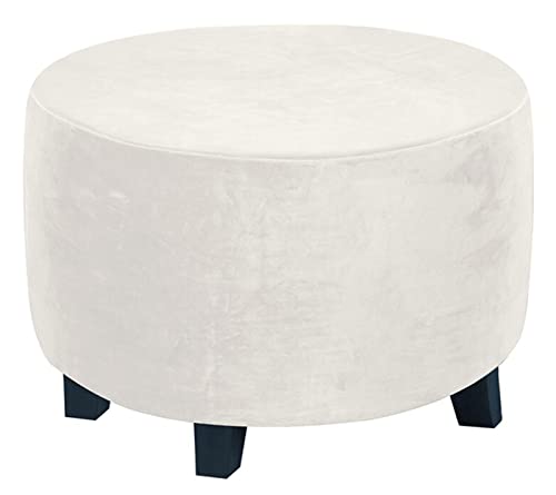 DJGDHVC Runde Ottomane Schutzhülle, Samt Hocker Abdeckung,Stretch Hockerbezug，Waschbar Hocker Protector (Khaki) (Farbe : F, Größe : 60-73cm) von DJGDHVC