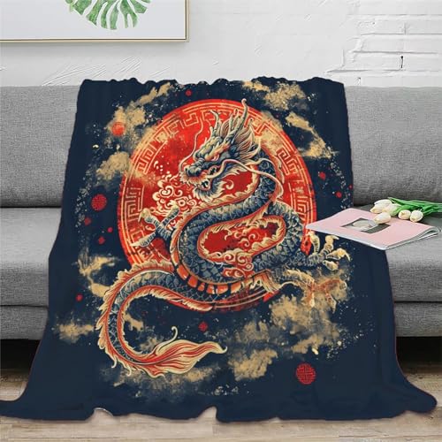 Drache 3D-gedruckte Bedruckte Decke RaumdekoRatteion, Sofa-DekoRatteion Weiche Decke Geeignet Für Kinder Teenager Erwachse 70x80inch(180x200cm) von DJHVJS