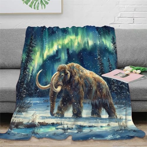 Mammut Warm 3D Print Blanket Plush Blanket Lightweight Cosy Blanket for Bed Sofa Chair and Couch Autumn Winter Blankets Giftsfür Kinder Teenager Erwachse 60x80inch(150x200cm) von DJHVJS