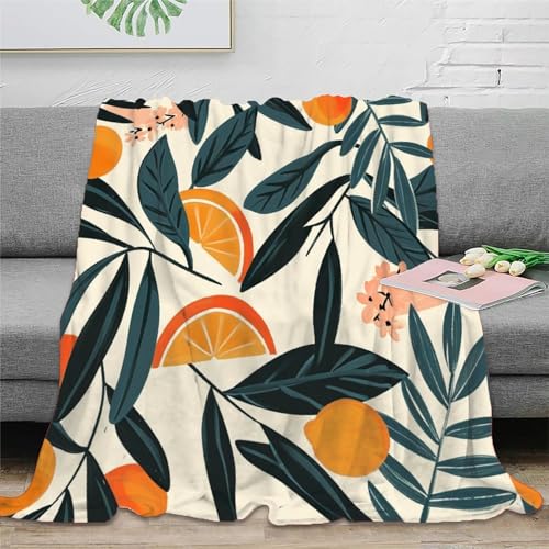 Orange Warm Fuzzy Blanket 3D Print Blanket Cashmere Throw Blanket Flannel Blanket for Bed Sofa Chair and Couch Gifts Für Kinder Teenager Erwachse 60x80inch(150x200cm) von DJHVJS