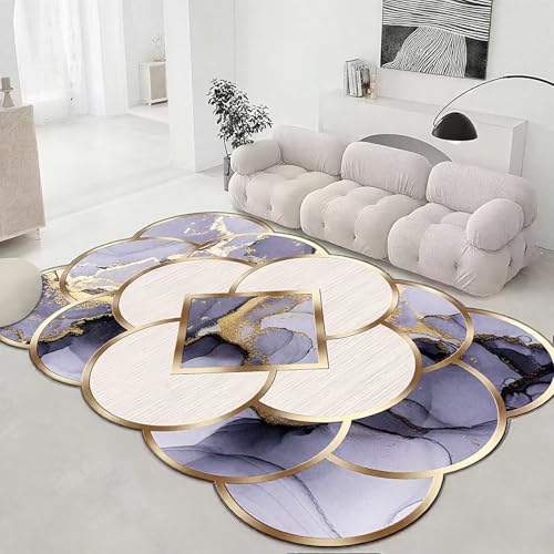 DJHWWD Antirutsch Schlafzimmer Teppich Violett 160x230CM,Moderne Geometrie für Gegend,Balkon,Fliesen DJHWWD Antirutsch Schlafzimmer Teppich Violett 160x230CM,Moderne Geometrie für Gegend,Balkon,Fliesen von DJHWWD