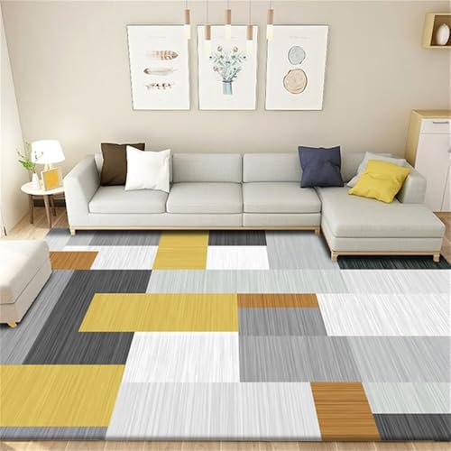 DJHWWD Auslegware Teppich esstisch Grauer moderner geometrischer 160x230CM Gelb Kinderteppich Mädchen Teppiche Schlafzimmer Kleiner Teppich+Wohnzimmer DJHWWD Auslegware Teppich esstisch Grauer moderner geometrischer 160x230CM Gelb Kinderteppich Mädchen Teppiche Schlafzimmer Kleiner Teppich+Wohnzimmer von DJHWWD
