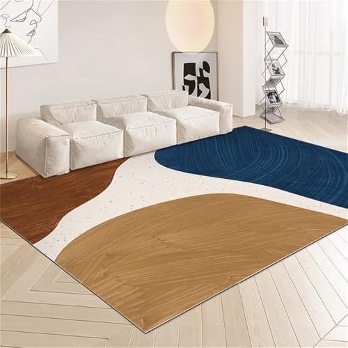 DJHWWD Auslegware Teppichboden Teppich Vorleger Schlafzimmer Brauner Wohnaccessoires-Teppich 60x110CM blau Waschbarer Kinderzimmer Heimteppich von DJHWWD