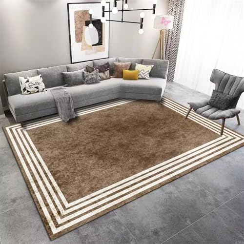 DJHWWD Babyzimmer Deko Teppich Zimmer 200x250CM bettvorleger Braun Moderner minimalistischer Anti-rutsch schmutzfangmatte von DJHWWD