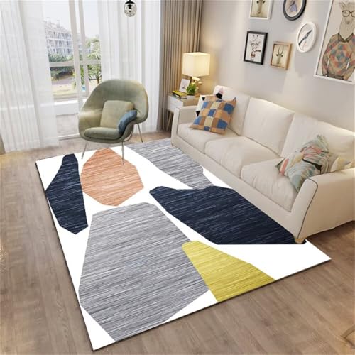 DJHWWD Balkonteppich Flurteppich Teppich Muster Blauer Teppich, der maschinell gewaschen Werden kann. 160x210CM Grau Rugs for Living Room waschbar rutschfest DJHWWD Balkonteppich Flurteppich Teppich Muster Blauer Teppich, der maschinell gewaschen Werden kann. 160x210CM Grau Rugs for Living Room waschbar rutschfest von DJHWWD