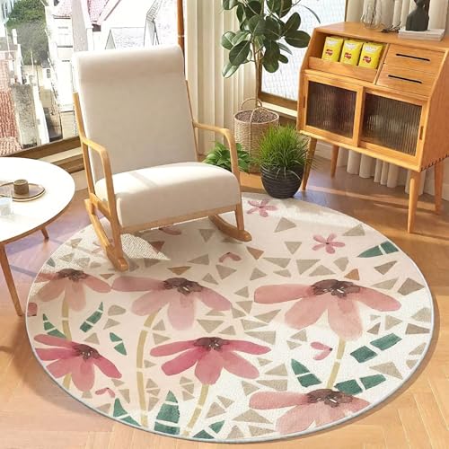 DJHWWD Bettvorleger Flach Blumenmuster Fußmatte Haustür für Haustür,Schlafzimmer,Küchen 60X60cm von DJHWWD