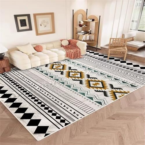DJHWWD Bodenmatte Kinderzimmer Designer Teppich Hübscher Schwarzer grüner geometrischer 120x200CM Grau Für Schlafzimmer büro DJHWWD Bodenmatte Kinderzimmer Designer Teppich Hübscher Schwarzer grüner geometrischer 120x200CM Grau Für Schlafzimmer büro von DJHWWD