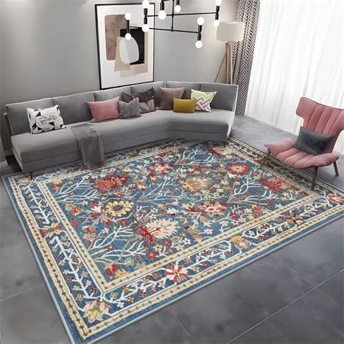 DJHWWD Bodenschutzmatte Teppich Schlafzimmers Kinderteppich dünn Roter rechteckiger für das Wohnzimmer 200x300CM blau Webteppich Kinderzimmer von DJHWWD