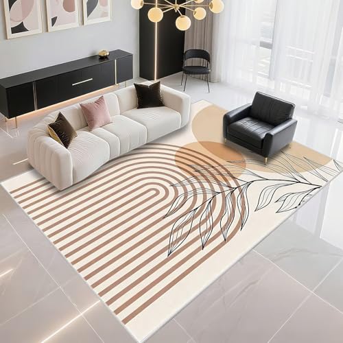 DJHWWD Deko Teppich Sanft 120x160cm, Beige Moderne Blätter für Schlafzimmer und Küchen DJHWWD Deko Teppich Sanft 120x160cm, Beige Moderne Blätter für Schlafzimmer und Küchen von DJHWWD