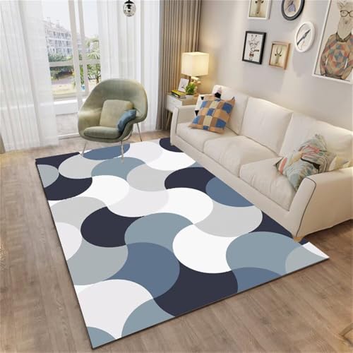 DJHWWD Design Teppich langfloorteppiche Grauer Abstrakter geometrischer 120x180CM blau Kinderteppiche Mädchen Designer DJHWWD Design Teppich langfloorteppiche Grauer Abstrakter geometrischer 120x180CM blau Kinderteppiche Mädchen Designer von DJHWWD
