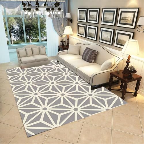 DJHWWD Designer Teppich Teppiche Groß Für Wohnzimmer Fußmatten Innen Moderne geometrische 70x140CM Grau schmal langlebig und von DJHWWD