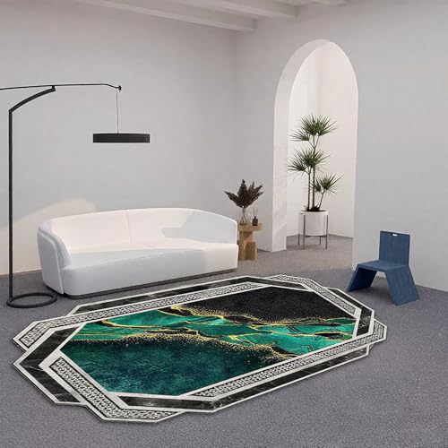 DJHWWD Dünn Kinder Teppich Jungs Grün 140x200CM,Abstrakte Moderne für Esstisch,Esszimmer,Terrasse DJHWWD Dünn Kinder Teppich Jungs Grün 140x200CM,Abstrakte Moderne für Esstisch,Esszimmer,Terrasse von DJHWWD