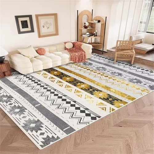 DJHWWD Feuchtigkeitsbeständig Schlafzimmers Home Teppich Kinderteppich Gelber rechteckiger 120x160CM Grau Dekoration Wohnzimmer Kinderzimme von DJHWWD