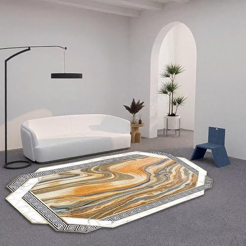 DJHWWD Flach Teppich Bettvorleger Gelb 120x160CM,Abstrakte Moderne für Kindermädchen,Bürostuhl,Neben Bett von DJHWWD