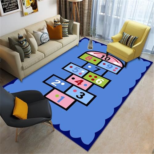 DJHWWD Flurteppich rutschfest Teppich Vorleger teppichmatte zur Wohnungsdekoration 90x120CM blau outdoorteppich DJHWWD Flurteppich rutschfest Teppich Vorleger teppichmatte zur Wohnungsdekoration 90x120CM blau outdoorteppich von DJHWWD