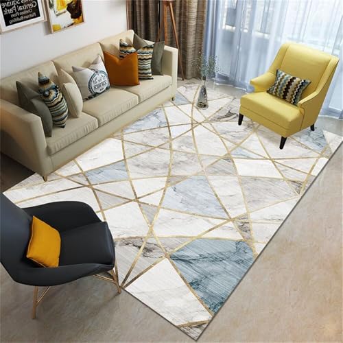 DJHWWD Gleitschutz Teppich Kleiner Flur lang Grauer moderner Rasterteppich 60x110CM blau unter esstisch Vorleger DJHWWD Gleitschutz Teppich Kleiner Flur lang Grauer moderner Rasterteppich 60x110CM blau unter esstisch Vorleger von DJHWWD