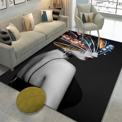 DJHWWD Hübscher Teppich kinderzimmer teppiche Jungs 70x140CM Outdoor- schwarz Blauer dekorativer Wohnzimmerteppich grosser tepich in Wohnzimmer von DJHWWD
