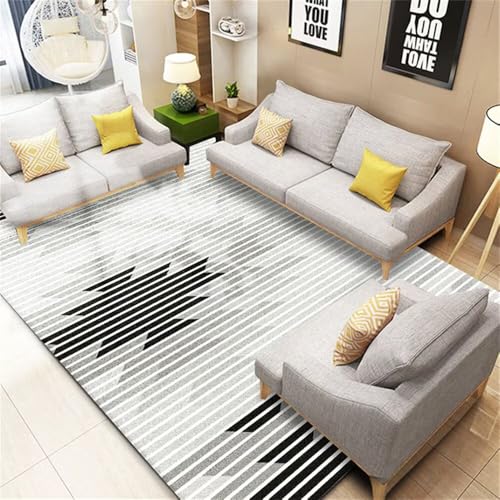 DJHWWD Jungen Jugendzimmer Schlafzimmer Nachttisch Teppich Schwarzer moderner gestreifter 170x240CM Grau Kind lang Schallisolierung Kinder DJHWWD Jungen Jugendzimmer Schlafzimmer Nachttisch Teppich Schwarzer moderner gestreifter 170x240CM Grau Kind lang Schallisolierung Kinder von DJHWWD