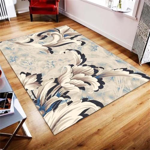 DJHWWD Kinderteppich Bedruckter Teppich läufer Sandfarbene, schmutzresistente und Pflegeleichte Teppiche. 70x140CM blau Waschbarer Kinderzimmer Fußboden Vorleger von DJHWWD