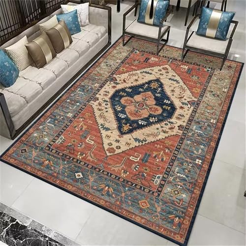 DJHWWD Kinderteppich Jungen Teppischsclafzimmer komfortable Schalldämmung Blauer rechteckiger Teppich 140x200CM orange Teppichläufer Schlafzimmer Rug Carpet von DJHWWD