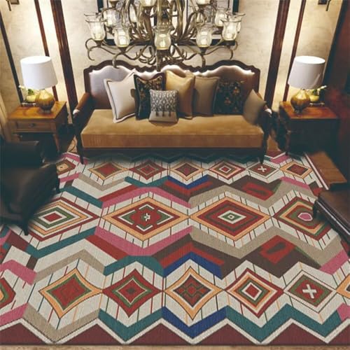 DJHWWD Kinderteppiche Designer Teppiche 120x200CM Teppich läufer Flur Farbe Rot-Grauer geometrischer Schlafzimmer deko flurteppich lang von DJHWWD
