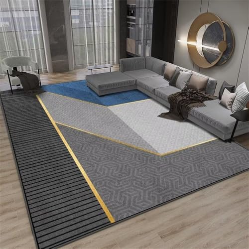 DJHWWD Kinderteppiche wohnzimmerteppich kurzflor 200x300CM Teppich Wohnzimmer Waschbar In Waschmaschine blau grau schwarz moderner Moderne Wohnzimmeraccessoires Kinderteppich Mädchen von DJHWWD