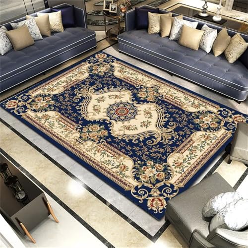 DJHWWD Kinderzimmer Teppiche Teppich Wohnzimmer Waschbar Living Room Rug Innen- und Außendekorationsteppiche 140x200CM blau schlafzimmerteppich unter esstisch von DJHWWD