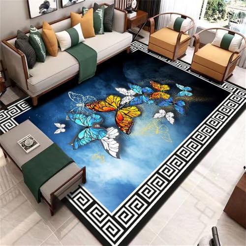 DJHWWD Küche Teppich bodenmatte für Heimdekoration 170x240CM blau Creative Color Matching Design Dekoration Wohnzimmer von DJHWWD