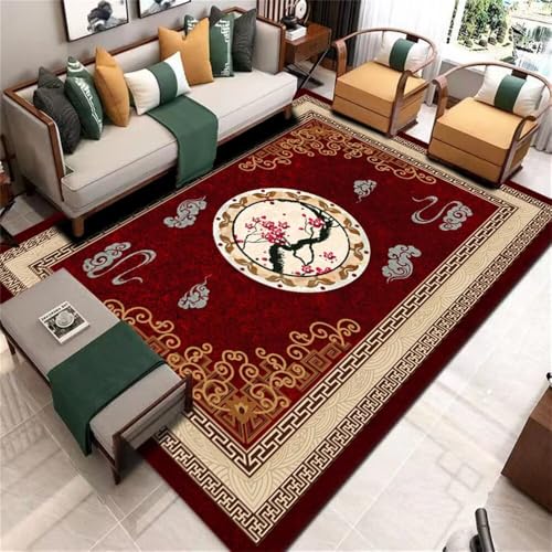 DJHWWD Küchen Teppiche Teppich Boden Rechteckiger für das Schlafzimmer 100x200CM rot bedruckter Deko Wohnzimmerteppich DJHWWD Küchen Teppiche Teppich Boden Rechteckiger für das Schlafzimmer 100x200CM rot bedruckter Deko Wohnzimmerteppich von DJHWWD