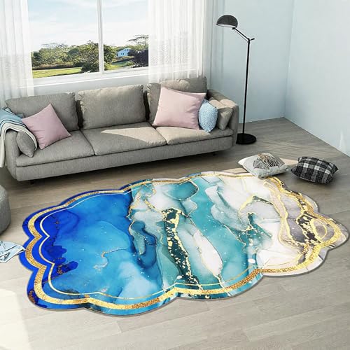 DJHWWD Kurzflor Wohnzimmerteppich Blau 100x130CM,Abstrakte Kunst für Fliesen,Terassenaussen,Wohnungs DJHWWD Kurzflor Wohnzimmerteppich Blau 100x130CM,Abstrakte Kunst für Fliesen,Terassenaussen,Wohnungs von DJHWWD