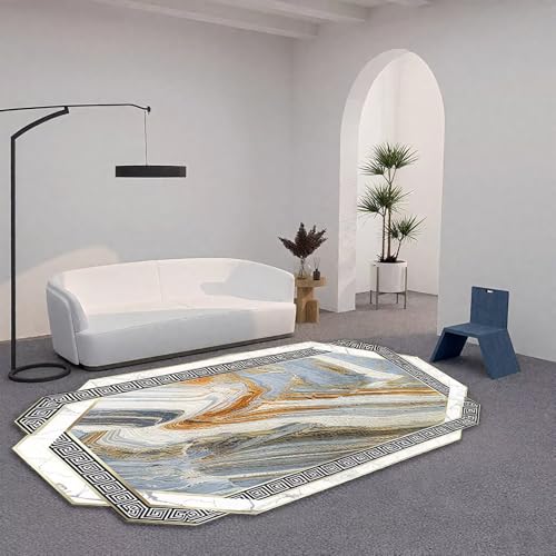 DJHWWD Kuschel Teppich Flach Hellblau 160x230CM,Moderne Abstraktion für Esstisch,Matt Floor,Terrasse von DJHWWD