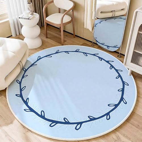 DJHWWD Kuschel Teppich Kuschel Blaue Runde Moderne für Haustür,Eingangsinnen,Küchen 140X140cm DJHWWD Kuschel Teppich Kuschel Blaue Runde Moderne für Haustür,Eingangsinnen,Küchen 140X140cm von DJHWWD