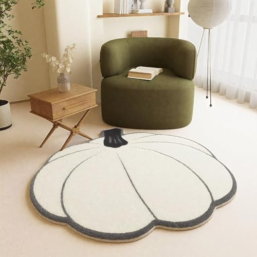 DJHWWD Kuschel Teppich Waschbar In Waschmaschine Modernes Weiß Fußmatte Innen Waschbar für Eingangs,Wohnzimmer,Innen 80X80cm von DJHWWD